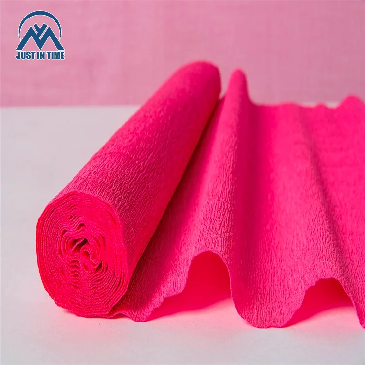 Wrapping Paper Colorful Double Sided Factory Customized Disposable Crinckle Floral and Gift Crepe Virgin Letterpress Printing
