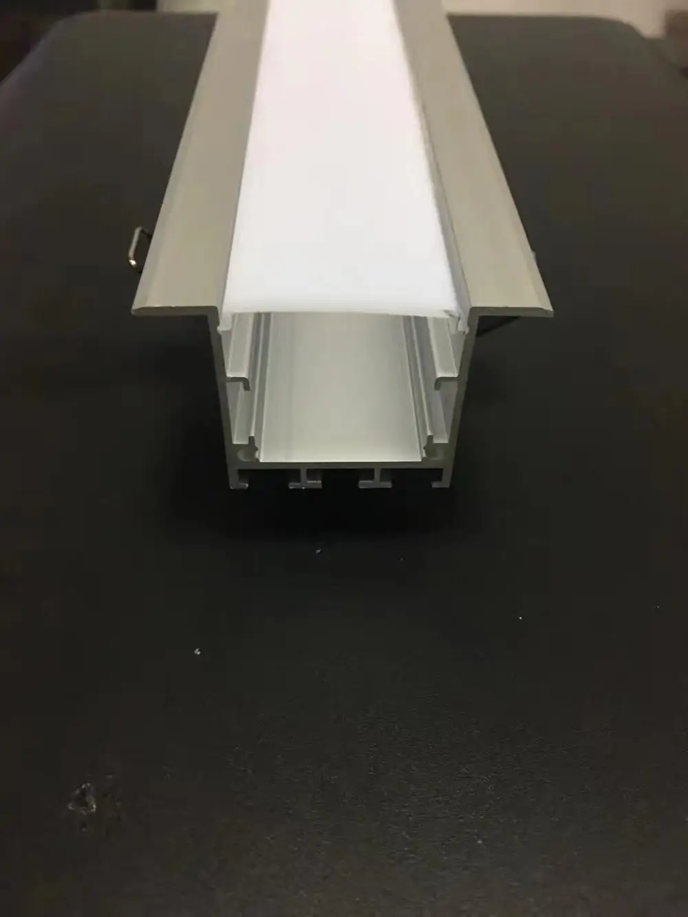 
55mm wide aluminum u channel with flange recessed led aluminum profile for led stripes with spring clips 