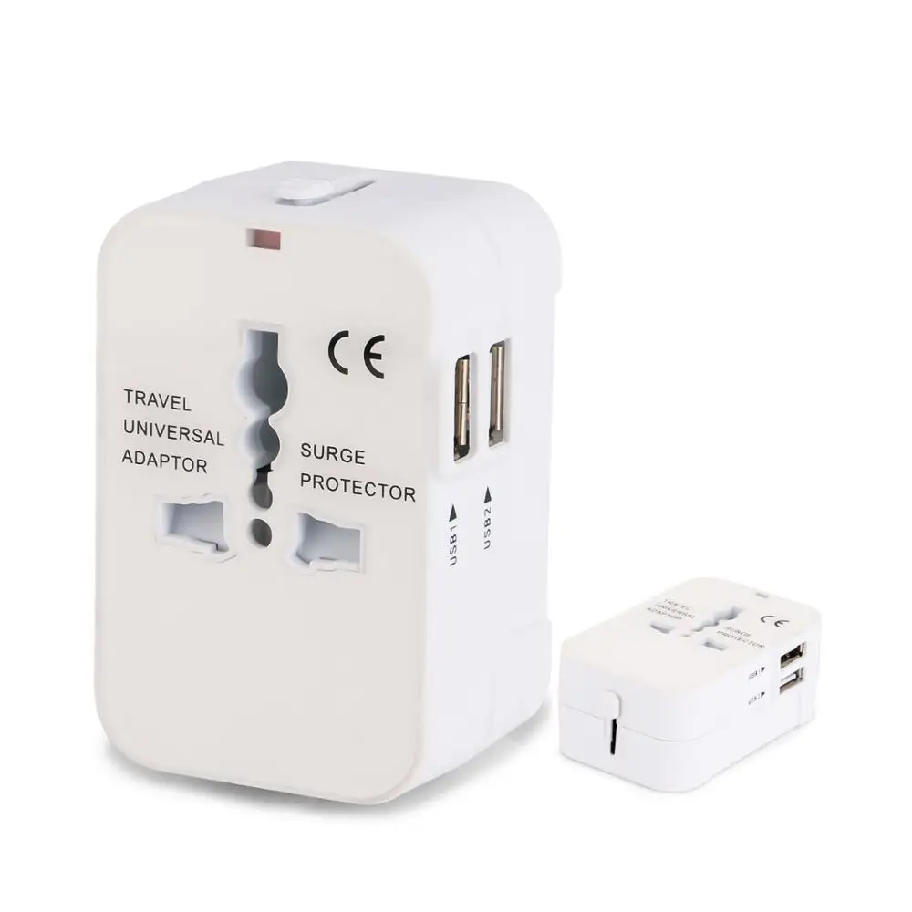 Wholesale gift sets 202  portable rechargeable electrical plugs  Dual USB Travel Adapter