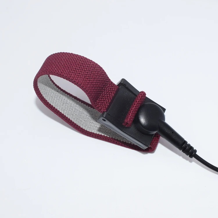 Antistatic Field Static Control Usage Crimson Color Conductive Fabric Band ESD Wrist Strap