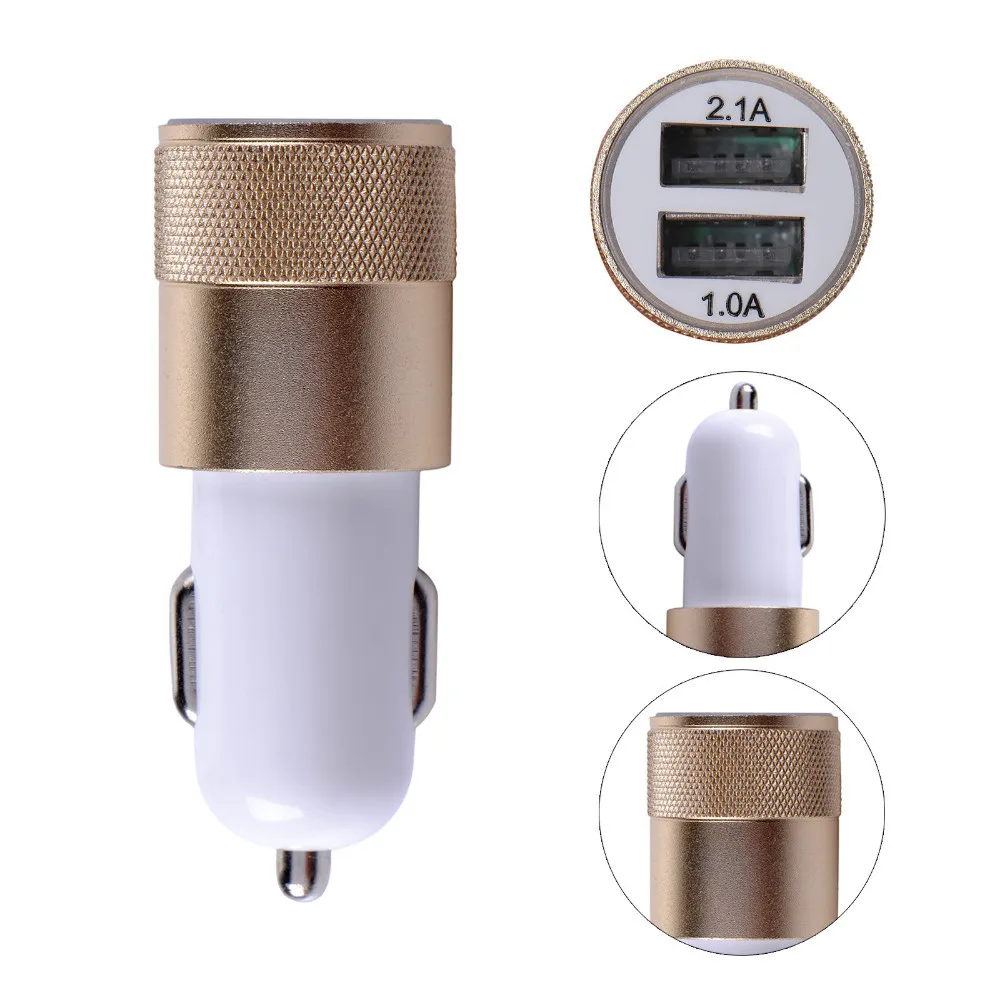 
metal 12V car charger real 2.4A+1A output usb car charger phone car charger 