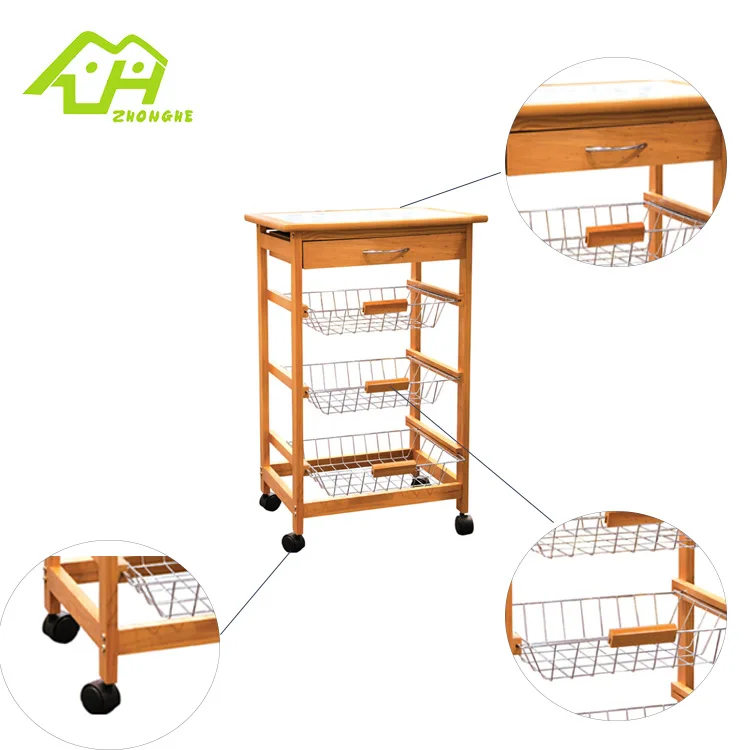 
New design top quality kitchen vegetable cart with wheels 