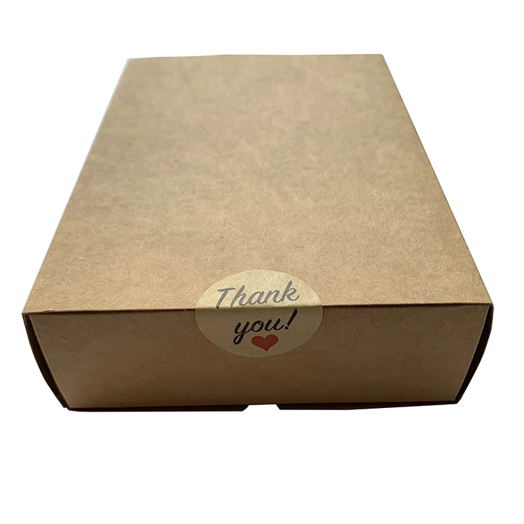 Wholesale Custom Design Adhesive Label Round Kraft Paper Circle Thank You Sticker
