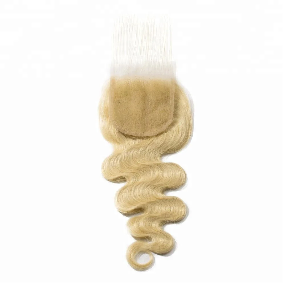 
Brazilian hair 613 blonde transparent Swiss lace closure 4x4 