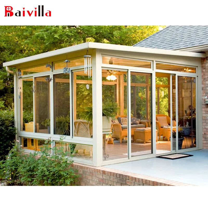
Latest Design Prefab Glass Garden House Sunroom with aluminum extrusion profile prefab sunroom 