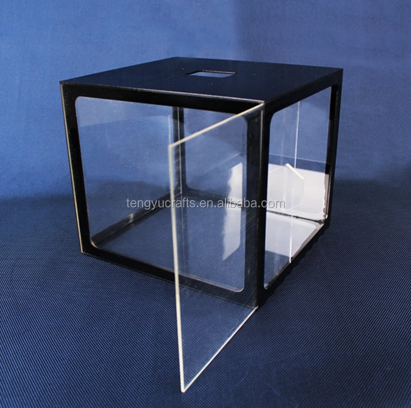
custom transparent shining acrylic products display stand with 4 sides 