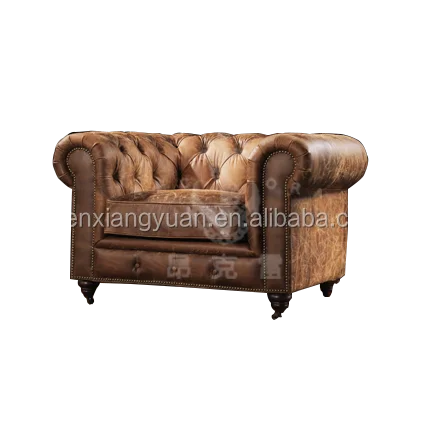2018 New Arrival Hot sale Chesterfield Classic Tufted Real Italian Leather Victorian Sofa