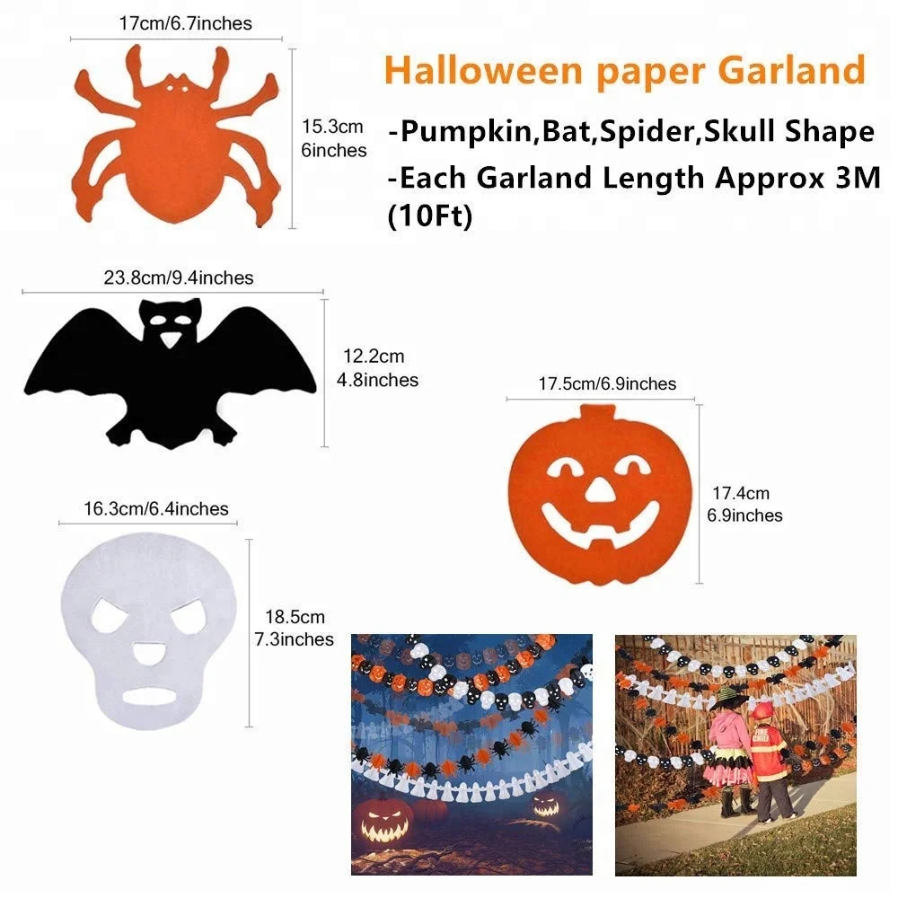 
Halloween Balloons decorating kit Banner Latex Balloons Paper Garlands Star Pumpkin Bat Inflatable Halloween Party Decoration 