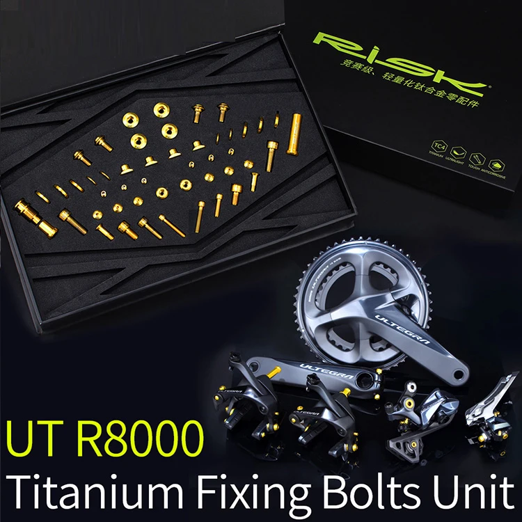 49Pcs Risk R8000 Titanium Alloy Bike Bolts Unit-SL 3 Colors Bicycle C Brake Front Rear Derailleur Adjust Screws for Road Bike
