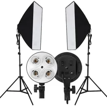 2015New product Photographic equipment photographic light four light studio softbox suit Russia free shipping 45in E27
