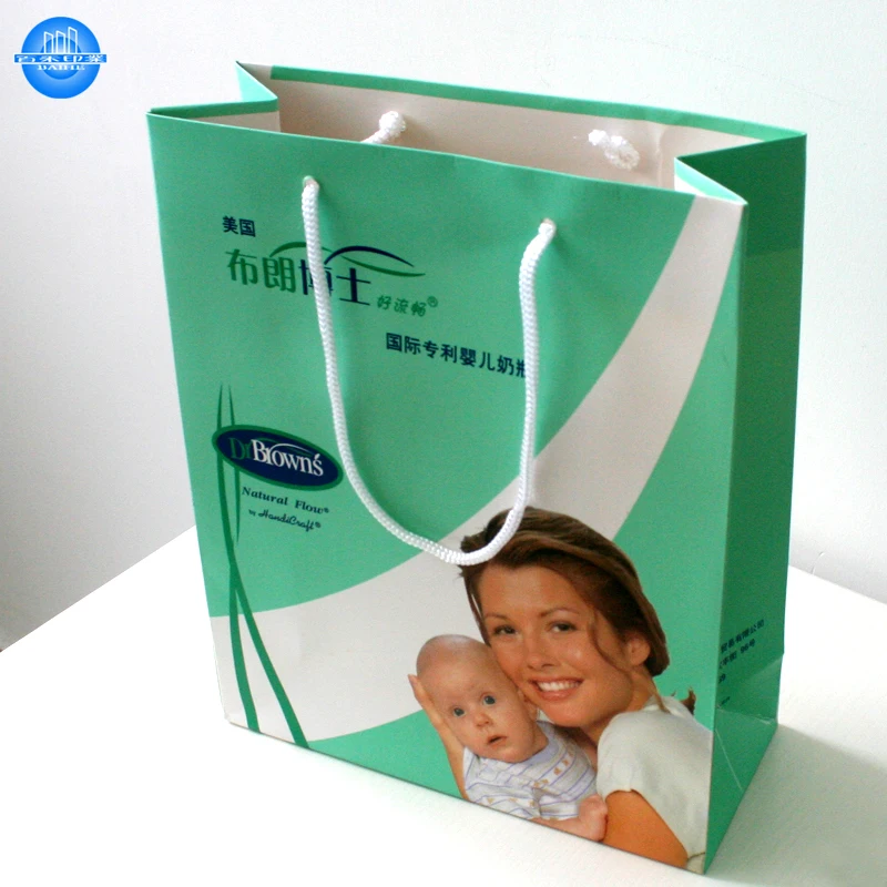 Custom Printing Logo Shopping Paper Bag with Handles Biodegradable Offset Printing Art Paper Film Lamination 1-3 Working Days -