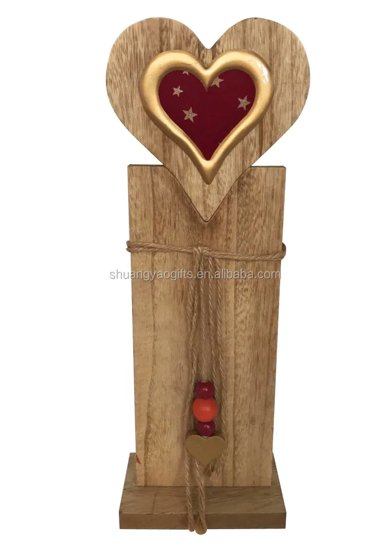 christmas Wooden Fox craft Decoration on desk