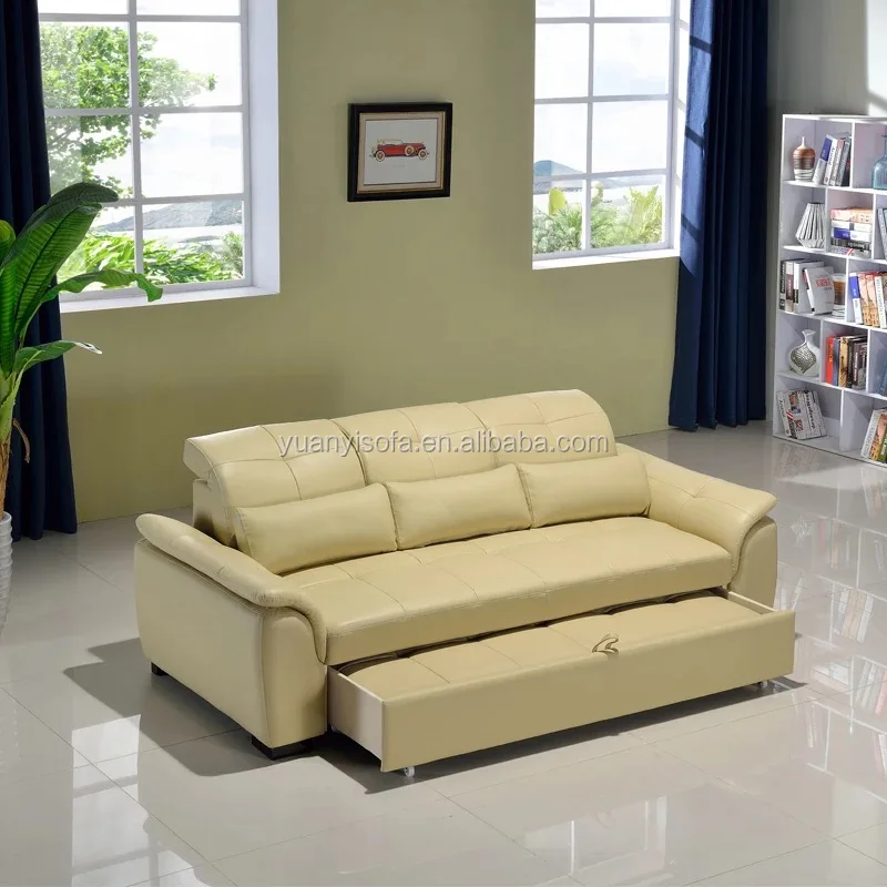 2017 New style Functional luxury Leather Sofa Bed with adjustable head rest YB2238