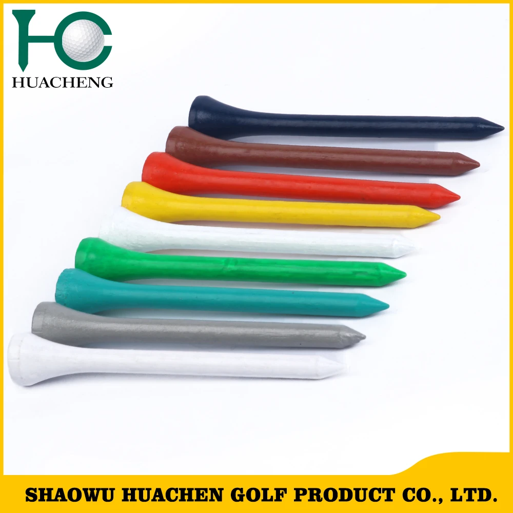 Assorted colorful plain wooden/bamboo golf tee for bulk wholesales