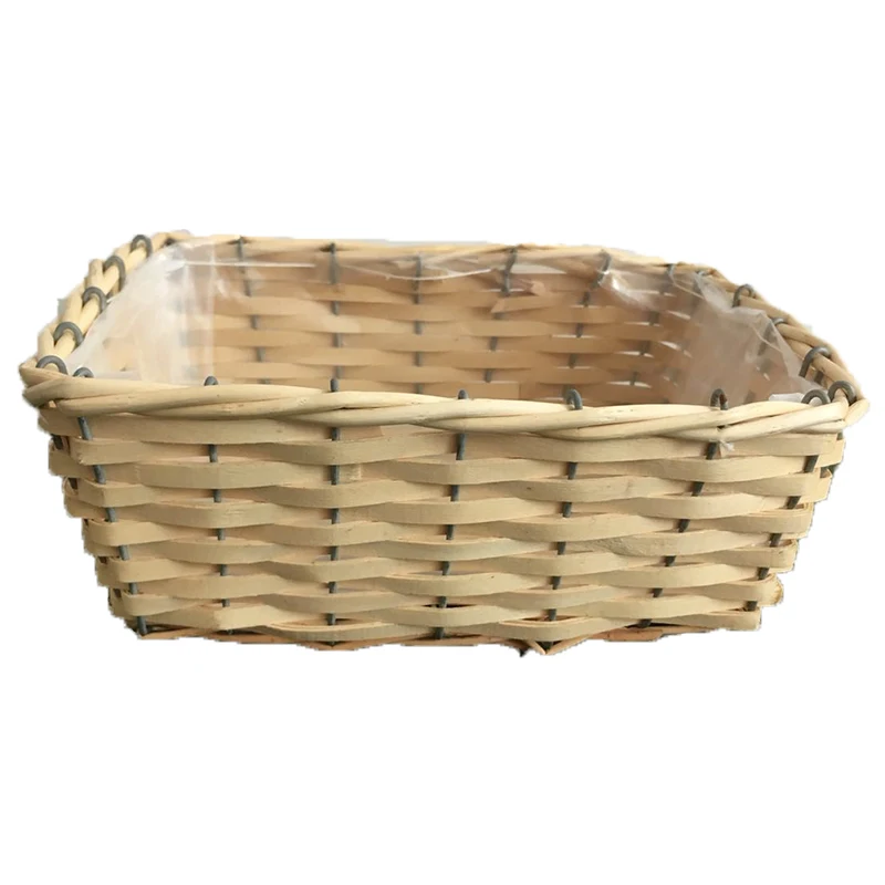 Willow Craft Metal Frame Basket Wicker Garden Rattan Pot For Flower Plant Pot