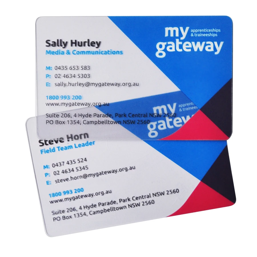 PVC transparent/translucent business card with glossy/matt/frosted surface