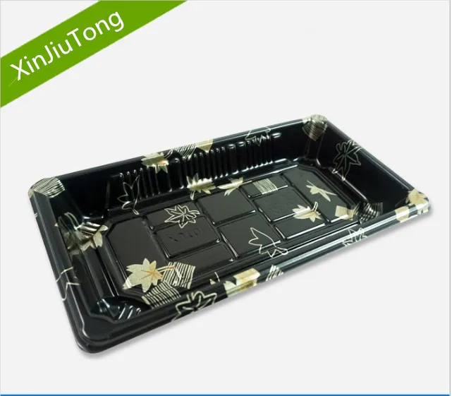 
Disposable take out plastic sushi box with clear lid 