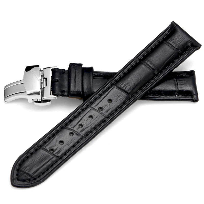 moq low genuine leather western watch band strap with buckle