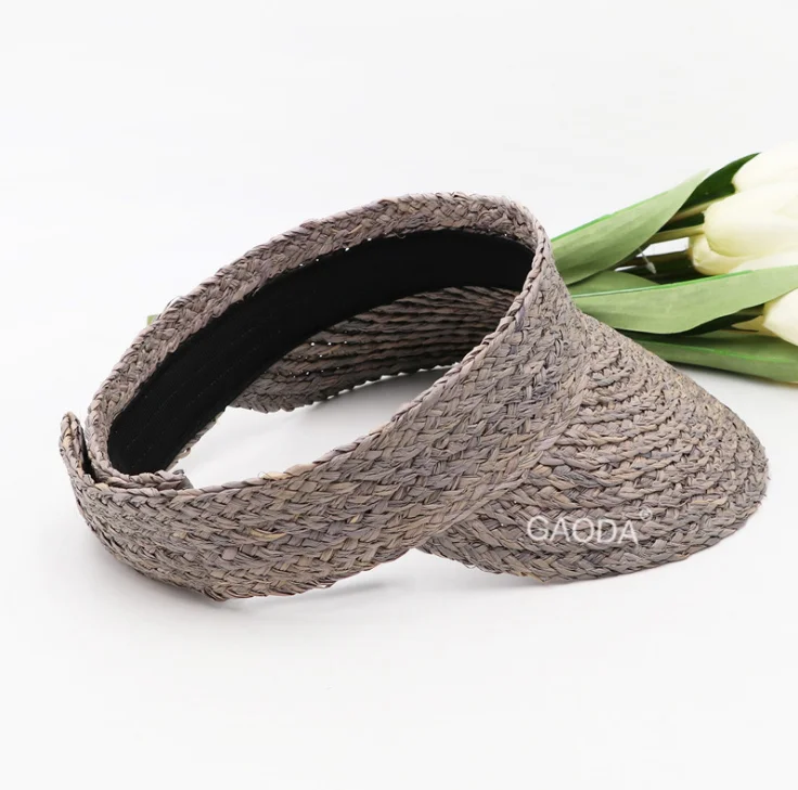 Foldable  Straw Sun Visor Summer Hat For Women And Girl