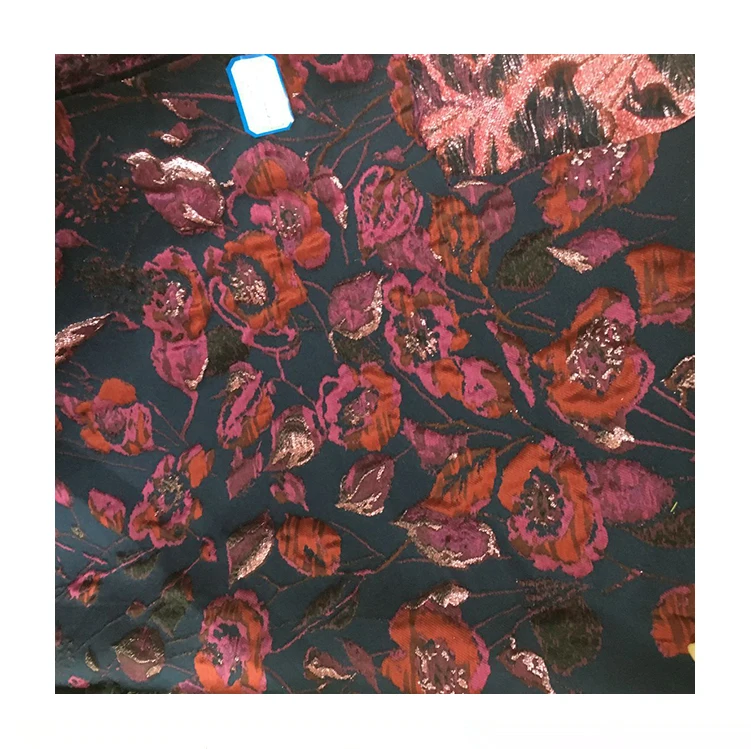 Черная жаккардовая ткань Ретро стиль цветочный плотная парча по двору