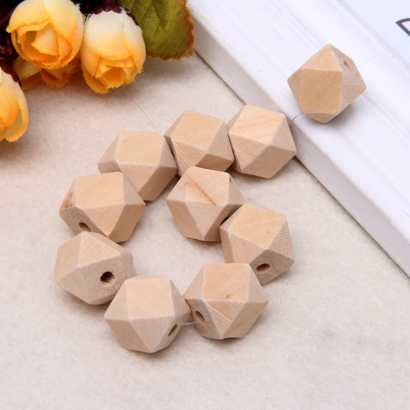 DIY wooden Geometric Spacer Bead Eco-Friendly Natural Wood Beads Lead-Free Balls