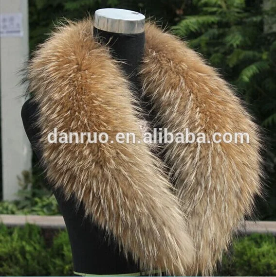 Raccoon / Fox Fur Detachable Fur Collars Leather Jacket fox Fur Collar