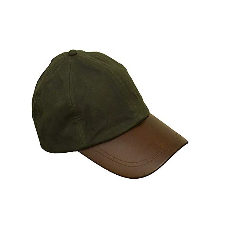 Mens Ladies Wax Baseball Cap Waxed 100% Cotton Leather Bill Custom Promotional Hat