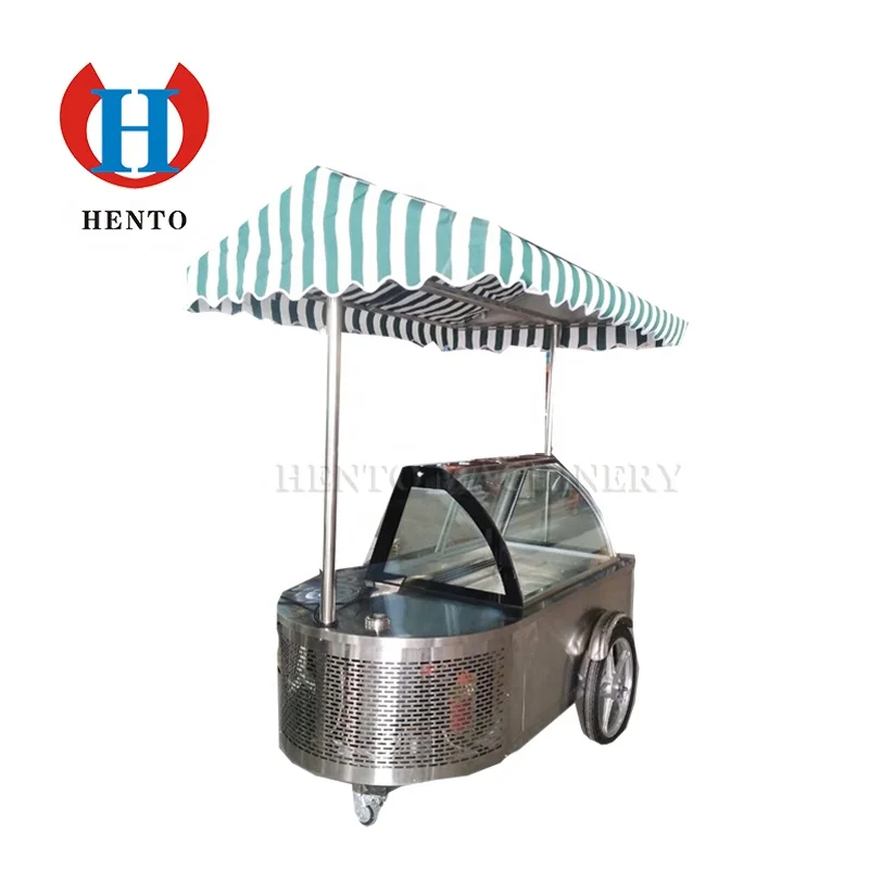 China Supplier Ice Cream Push Cart For Sale / Mobile Ice Cream Cart