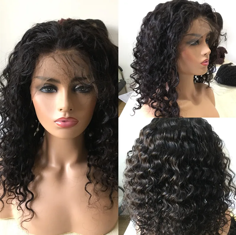 2018 Mongolian Remy Human Hair Wig  Lace frontal wig 8-18'