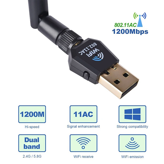  RTL8812AU 802 11 ac 600 Мбит/с двухдиапазонный беспроводной usb wifi адаптер для android tv