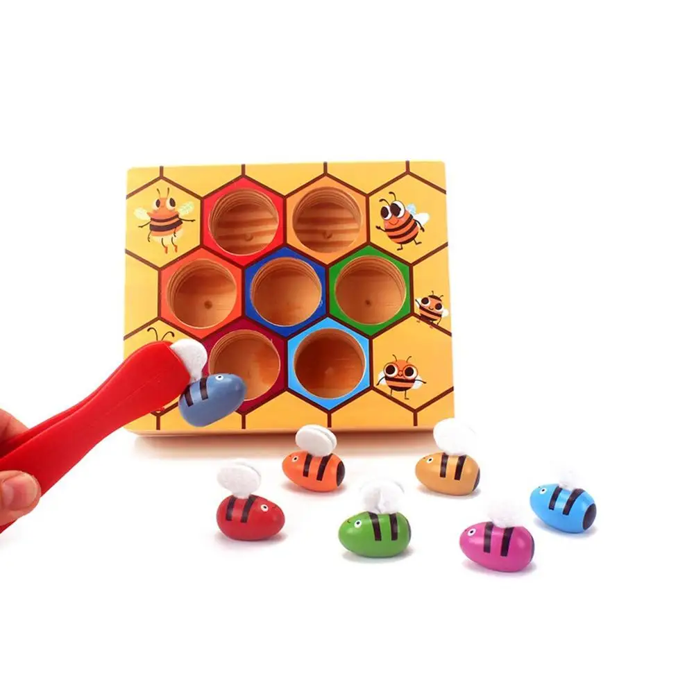 
Beehive and Bees with Clamp Picking Game and Color Matching Practice 