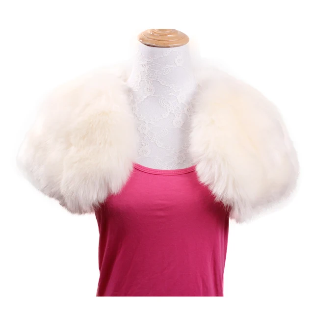 
Pure Colour Wedding White Faux Fur Shawl Dress Cape Fur Waistcoat 