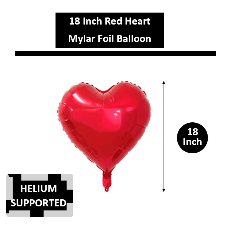 Свадебных мероприятий и вечеринок Красный подключен любовное письмо шарик из фольги в форме 12 дюймов принт Топ белого цвета с сердечками и воздушных шаров из латекса
