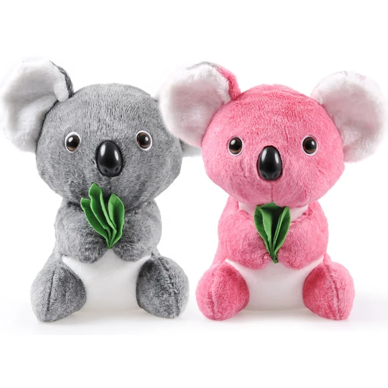 Plush Koala with Holding Green Leaf Newborn Toys Cute Stuffed Animal Koala Bear Toys