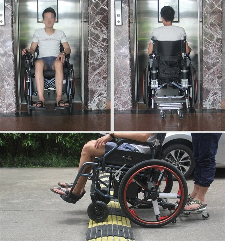 
Mini power economy remote control elderly handicapped automated folding electronic wheelchair with brushless motor 
