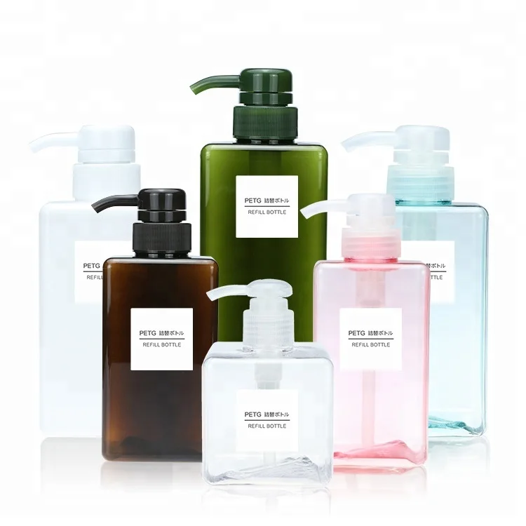 Custom 100ml 200ml 500ml Empty PETG Spray Lotion Pump Bottle for Plastic Liquid Shampoo Bottles