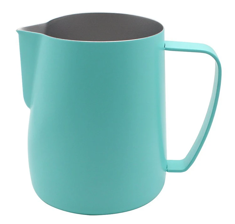 600ml  Unbreakable Bule Color Coffee, Latte and Frothing Milk Zero Defects Stainless Steel Frothing Pitcher Jug Steaming Pitcher