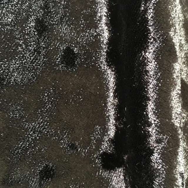  Ткань из черного дробленого бархата полиэстера и спандекса