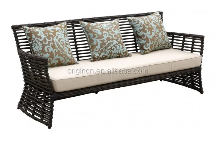 Spain style modern ratan wicker outdoor sofa for resort hotel garden art furniture