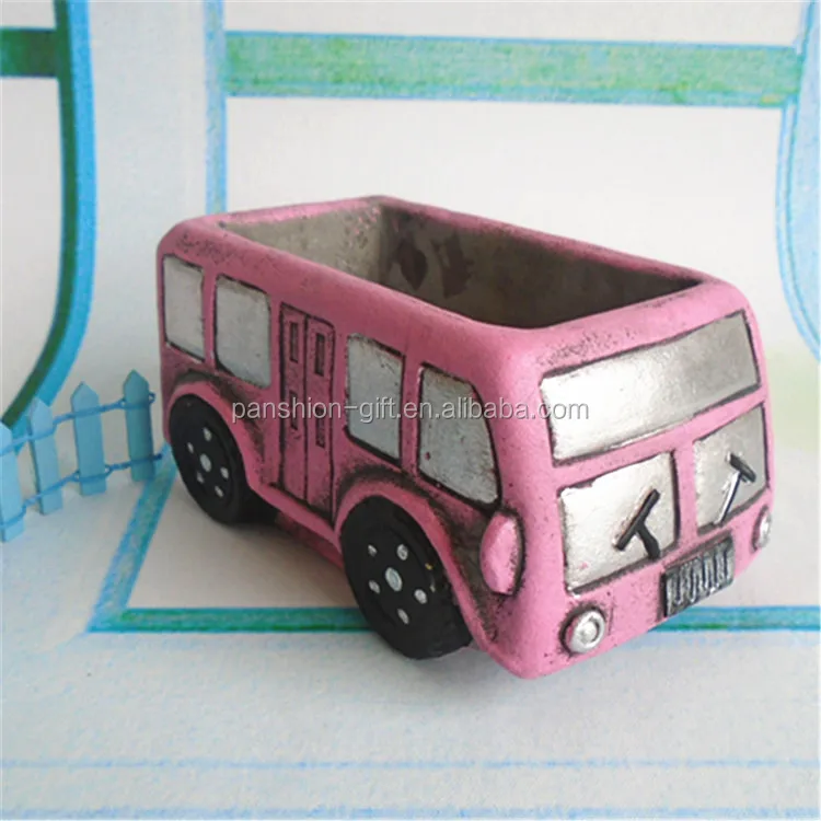 
Accept low MOQ Car shaped cartoon cement garden flower pot 