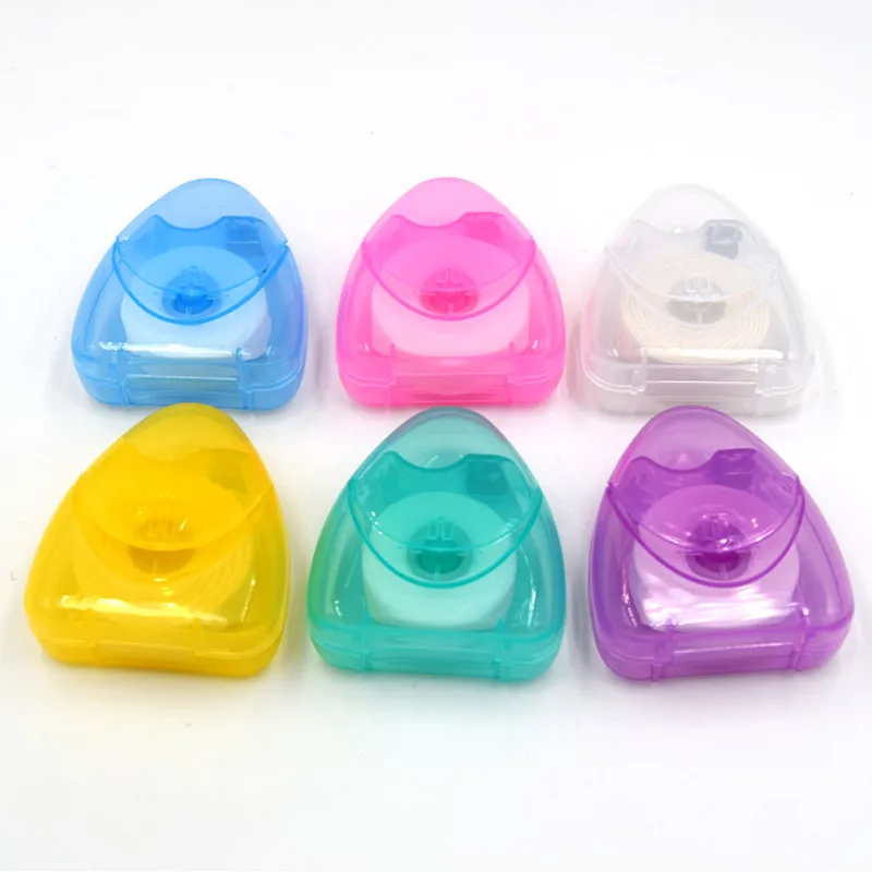Triangle shape 50 meters dental floss waxed mint flavor