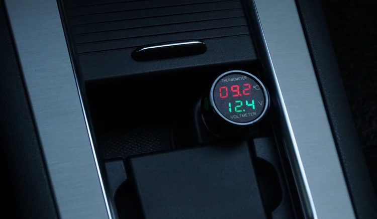 High quality car usb charge auto Thermometer Voltmeter/auto digital voltmeter