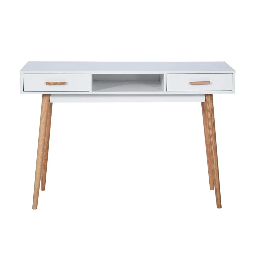 
custom cheap laminated modern white Wood Long furniture home Office table wooden Desk with Oak Leg 