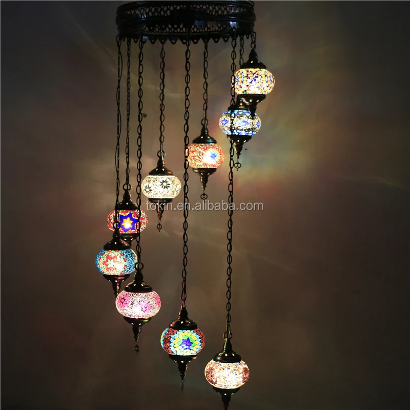 handmade Mosaic Art single Turkish Lamps Chandelier CC9M01