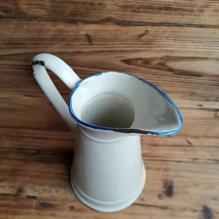 American style houseware enamel ceramic wholesale pitcher customized logo water jug with handle