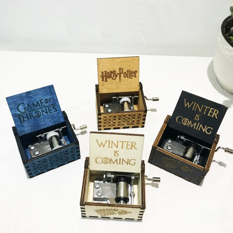 Hand crank Wooden gift music box Harry Music Potter Box