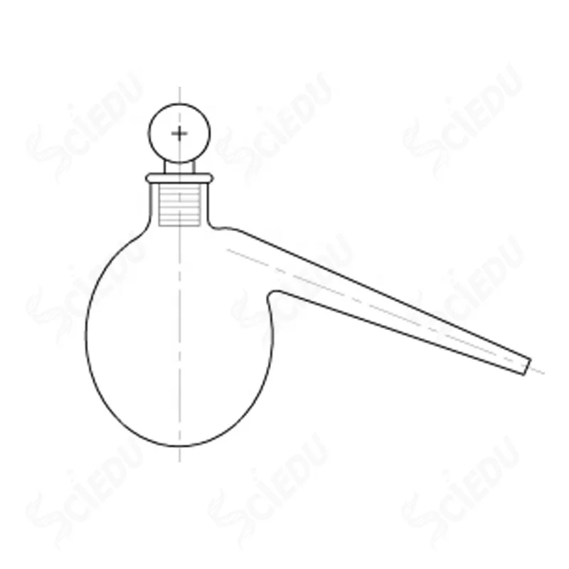 Химический трассировщик с круглым дном, стеклянная колба 125 мл с заземляющей Стеклянной Пробкой