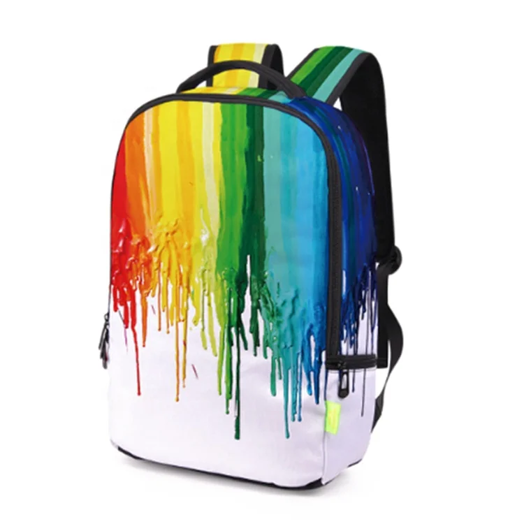 Colorful Travel Backpack Trend 3D Splash Ink Graffiti Creative College Students School Backpack