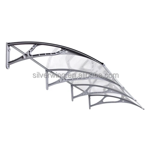 Silver Wing Outdoor Canopy Plastic balcony awnings frame support Grey 290cm x 90cm