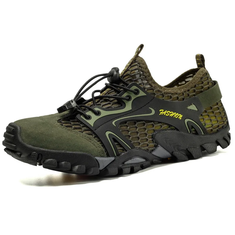 
Mesh Men Water Shoes Quick Dry Aqua Shoes Lace Up Outdoor Sneakers Hiking Shoes 